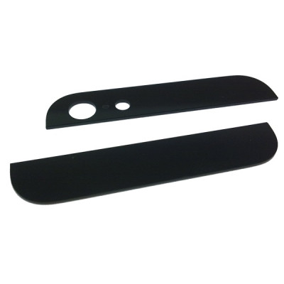 Стекло задней панели iPhone 5 (верх + низ), черное