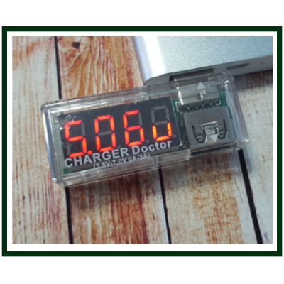 Тестер USB напряжения (USB Charger Doctor) прозрачный, угловой