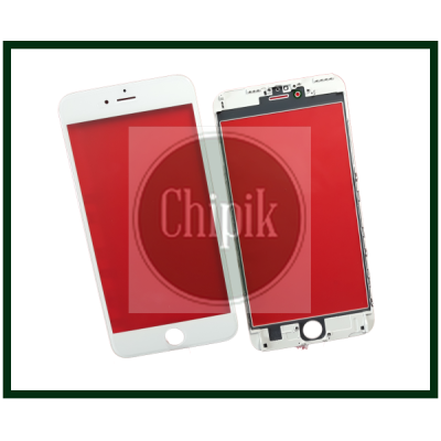 Стекло для переклейки дисплея Apple iPhone 6S Plus c пластиковой рамкой и OCA пленкой, белое