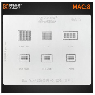Трафарет BGA AMAOE для Apple MacBook, MAC:8, оригинал