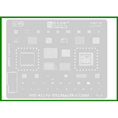 Трафарет BGA AMAOE для Apple iPhone XS, 10S, XS Max, 10S Max, 10R,  XR A12, оригинал
