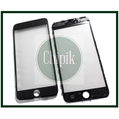 Стекло для переклейки дисплея Apple iPhone 6S Plus c пластиковой рамкой и OCA пленкой, черное