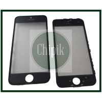 Стекло для переклейки дисплея Apple iPhone 5S c рамкой и OCA пленкой, черное Стекло для переклейки дисплея Apple iPhone 5S c рамкой и OCA пленкой, черное
