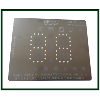 Трафарет BGA AMAOE SAM:9 для Samsung 7570, 3475, SC9830A, 7730S, CPU-0,12mm, J1, J2, J3, J100h, J2, J320, G570, оригинал