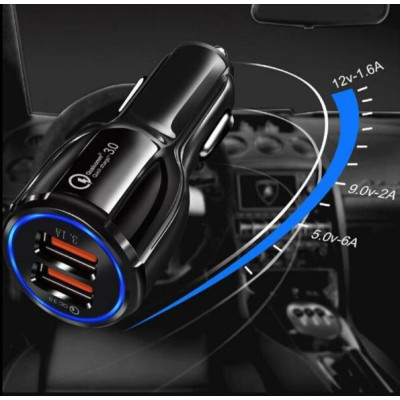 Автомобилное зарядное устройство Chipik QC3.0, black