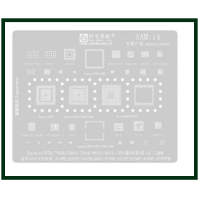 Трафарет BGA AMAOE SAM:14 для Samsung SM5713, 77656, S527S, S2MU004X, MU106X01, S2MU005X03, оригинал Трафарет BGA AMAOE SAM:14 для Samsung SM5713, 77656, S527S, S2MU004X, MU106X01, S2MU005X03, оригинал