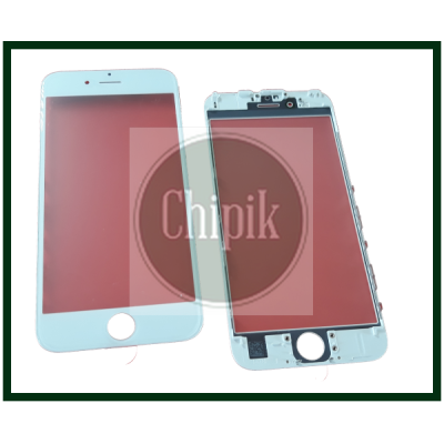 Стекло для переклейки дисплея Apple iPhone 5S c рамкой и OCA пленкой, белое