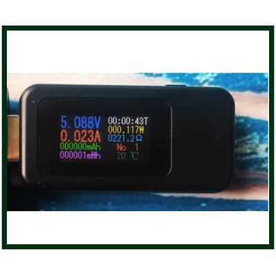 Тестер USB напряжения (USB Charger Doctor) KWS-MX18L черный, прямой
